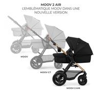 Poussette 4 En 1 Kinderkraft Moov 2 Air Avec Siège 2 En 1 Transformable, Roues Gonflables Et Travel System Noir TU