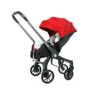 Poussette 4 en 1 Système de voyage, Poussette bébé combinée réversible deux façons de pousser, pliable en un clic, convient aux enfants de 0 à 4 ans jusqu'à 22 kg（rouge）