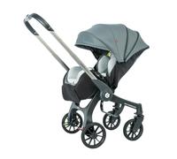 Poussette 4 en 1 Système de voyage, Poussette bébé combinée réversible deux façons de pousser, pliable en un clic, convient aux enfants de 0 à 4 ans jusqu'à 22 kg（gris）