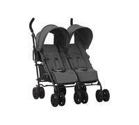 vidaXL Poussette à deux places, Anthracite Acier
