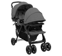 vidaXL Poussette à Deux Places Landau Pliable de Vayage Poussette de Voyage pour Tout-petit Extérieur Protection contre 10348