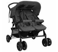 vidaXL Poussette à Deux Places Landau Pliable de Vayage Poussette de Voyage pour Tout-petit Extérieur Protection contre 10342