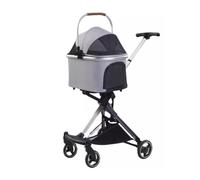 Poussette Animaux Poussette Pliable 3 En 1 Pour Animaux De Compagnie, Chariot De Transport Pour Animaux De Compagnie, Avec Panier De Rangement Pour Chats Et Chiens Animaux Voyage Poussette(Light gray)