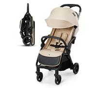 Kinderkraft APINO Poussette Légère, Ne Pèse Que 7,5 kg, Poussette De Voyage, Pliage automatique, AUTO FOLDING, Facile À Pince, Dossier Réglable En Position Allongée, poids maximum jusqu'à 24 kg, Beige