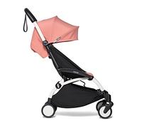 Poussette BABYZEN YOYO2 6+ (Cadre blanc + pack couleur Ginger) - Comprend un harnais, un dossier, des arceaux de capote, une bandoulière, un coussin d’assise, et une capote assortie