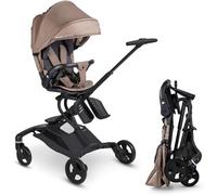 Poussette BÉABA x Micro Mobility Baby Cruiser, Dès la Naissance, Assise Rotative 360°, 7 Positions 3 Inclinaisons Pliage Une Main, Chaise Haute, Roues LED, Harnais 5 Points, Canopy XXL UPF 50+, Pralin
