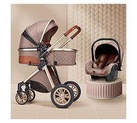 Poussette bébé 3 en 1 Poussette for tout-petits Pliable Léger Ultra Compact Landaus for bébés avec sac de maman Housse de pluie Chancelière Couverture Coussin de refroidissement Moustiquaire for 0-3 a