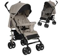 Poussette bébé canne compacte LIONELO Irma - De 6 à 36 mois - Ceinture 5 points de sécurité - Beige