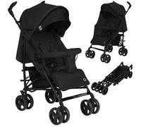 Poussette bébé canne compacte LIONELO Irma - De 6 à 36 mois - Moustiquaire incluse - Noir