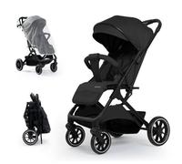 Poussette bébé citadine ultra compacte - De 0 à 36 mois Jusqu'à 22kg - Pliage en un clic, Dossier réglable, Double Frein - Noir