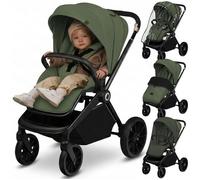 Poussette bébé compacte LIONELO Mika Plus - Imperméable - Peut être plié avec le siège - Grandes roues en caoutchouc - Vert