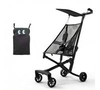 Poussette Bébé Compacte Pliale, 2.8kg Ultra-légère à Mécanisme Un Clic, Poussette De Voyage Approuvée Avion Avec Coussin Cartoon Amusant Pour Enfants 0-4 Ans, 4 Couleurs black2