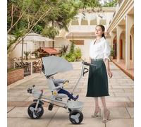 Poussette Bebe, Landau Bébé,Poussette 3 en 1, Poussette Canne, Trio, Accessoires, Adaptateurs Universels, Compacte, Grandes Roues, 25kg, panier spacieux-100 * 75 * 50cm-Gris