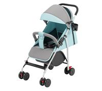 Poussette Bébé Légère et Compacte de 0 Mois à 4 Ans, Capacité de Charge Maximale de 25 kg, Poussette Pliable, Dossier Inclinable, Pliage Automatique en 1 Étape, Canopy-C-bleu clair