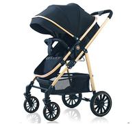 Poussette bébé, quatre roues avec suspension, convient aux enfants de 0 à 3 ans, capacité de poids 0-30 kg - noire.