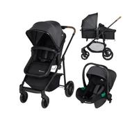 BEBECONFORT HAZE Poussette 3 en 1, Assise transformable en nacelle + siège auto i-Size + habillage pluie, 0-22kg, Tinted Gray