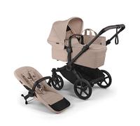 Poussette Bugaboo Donkey 6 simple, convertible en modes double et jumeaux, nouveau-né et enfant en bas âge, double espace de rangement & sac latéral, facile à manier à une main, Desert Taupe Mélange
