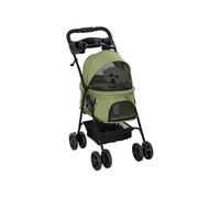 PawHut Poussette buggy pliable 4 roues tissu 300D Oxford imperméable panier porte-gobelets vert
