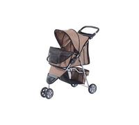 Poussette Buggy Pour Chien Chat Animaux Roue Avant Pivotante 360 Degrés Marron