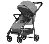 Poussette Canne, 0-4 ans, avec Harnais One-Pull, 0-15kg, Pliage d'une seule main Poussette Bebe, 3 Positions d'inclinaison, pour Voyage légère (gris)