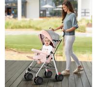 Poussette Canne Bébé Ultra Légère, Compacte,Pliable et Inclinable de la Naissance à 25 kg,Rose