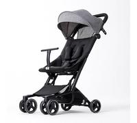 Poussette Canne BEBE2LUXE PIKO Ultra Compacte et légère Cabine Avion (gris)