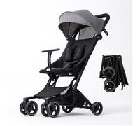 Poussette Canne BEBE2LUXE PIKO Ultra Compacte et légère Cabine Avion (Gris)
