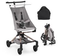 Poussette Canne Compacte Bébé 0-3 Ans, Ultra Légère 3.8 kg, Pliage Une Main, Poussette Pliable Voyage avec Auvent UPF 50+ et Grand Panier de Rangement, Gris Clair