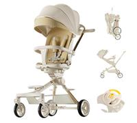 Poussette Canne Compacte Bebe Confort Avec Plateau, Dossier et Repose-Jambes Réglables, Pour 0-4 Ans (Charge 25 kg), Pliable d'une Seule Main, Roues Antidérapantes (Kaki)