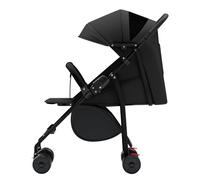 Poussette canne compacte Ingenious,avec position allongée,de la naissance à 4 ans, assis ou allongé, avec coussin en coton/moustiquaire/porte-gobelet, Noir