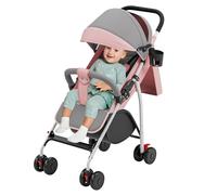 Poussette canne compacte Ingenious,avec position allongée/de la naissance à 4 ans/assis ou allongé/avec coussin en coton/moustiquaire/porte-gobelet/ROSE