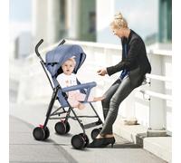 Poussette canne compacte Ingenious,Poussette Canne Bébé 0-4 Ans Pousette Compact et Légère Voyage,Poussette, canopy, avec moustiquaire,Bleu