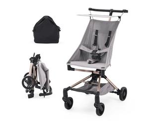 Poussette Canne Compacte Pour Bébé 0-3 Ans, Ultra Légère 3.8 kg, Pliable Et Facile à Transporter, Idéal Pour Les Voyages, U1107 - Tube En Fer, Tissu Oxford 600D, Gris