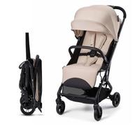 Poussette canne Kinderkraft INDY 3 - compacte, pliage à une main, 7,3 kg, dossier inclinable, roues TPR, panier 2 kg, Beige