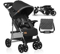 Poussette canne légère LIONELO Emma - Pliage rapide - 6-36 mois - Sac inclus - Grand panier - Gris foncé