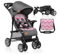 Poussette canne légère LIONELO Emma - Pliage rapide - 6-36 mois - Sac inclus - Grand panier - Rose