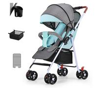 Poussette Canne Pliable avec Dossier Réglable, poussette canne de la naissance à 3 ans, jusqu'à 25 kg, Poussette bebe, légère, compacte, pliable à une main, roues amortisseurs (Vert)
