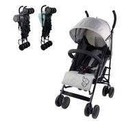 Poussette canne Pliable Inclinable Mobiclinic Roues amovibles Harnais 5 points Poussette légère Compacte Gris Elefant