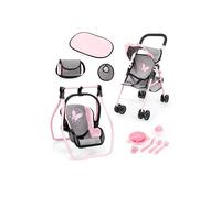 Poussette canne poupée - BAYER DESIGN - Ensemble 43 x 26 x 51 cm - Berceau inclus - Roues pivotantes - Pliable