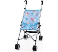 Poussette Canne pour poupée - BAYER DESIGN - Bleu - Ceinture de sécurité intégrée - Double roues