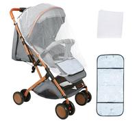Poussette Canne,Poussette Bebe Légère et Compacte, Assis/couché/poussé, pieds peints en or, moustiquaire avec coussin en coton, roues en mousse EVA, convient aux enfants de 0 à 6 ans,gris