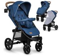 Poussette canne tout terrain LIONELO Annet Plus - Jusqu'à 22 kg - Grandes roues - Accessoires - Bleu