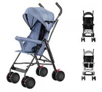Poussette canne - XUANYU - Poussette Compacte - Pour de la naissance à 6 mois - Avec habillage pluie + EVA roues - Bleu