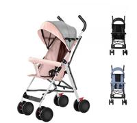 Poussette canne - XUANYU - Poussette Compacte - Pour de la naissance à 6 mois - Avec habillage pluie + EVA roues - Rose
