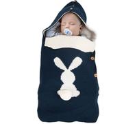 Poussette Chanceliere Couverture Bebe Gigoteuse d'emmaillotage Enveloppante Universelle Nid d'ange Hiver Bleu Foncé