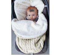 Poussette Chanceliere Couverture Enveloppante Universelle Bebe Nid d'ange Hiver pour Siège Auto Beige