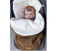 Poussette Chanceliere Couverture Enveloppante Universelle Bebe Nid d'ange Hiver pour Siège Auto Cafe Clair