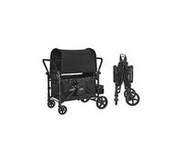 VEVOR Chariot de transport enfant 4 places Charge 150 kg Poignée réglable Noir