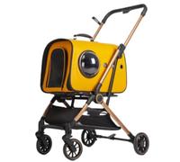 Poussette Chat Poussette pour Chien Poussette De Voyage Pliante Pour Animaux De Compagnie, 4 Roues, Avec Support Détachable, Pour Chiens Et Chats De Petite Et Moyenne Taille Poussette Chien Poussette