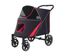 Poussette Chat Poussette pour Chien Poussette Pliable Pour Chiens De Taille Moyenne Et Grande, Poussette Pour Animaux De Compagnie À 4 Roues, Fenêtre En Maille, Poussette De Marche Pour Gros Chiens Po